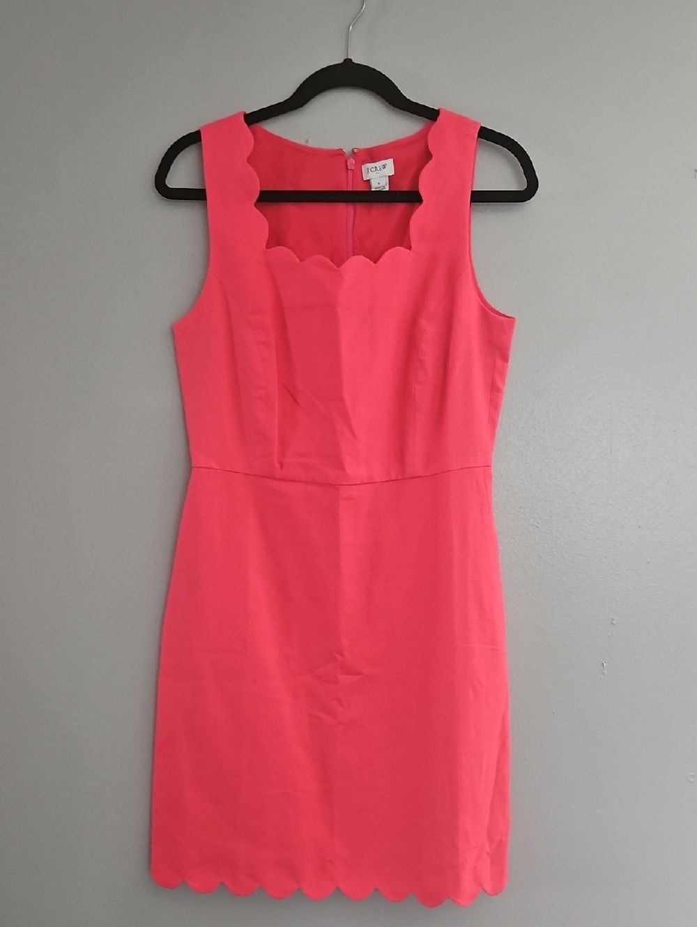 J. Crew Coral Pink Scallop Sheath Dress